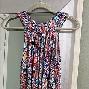 Cupio knee length, low high, sleeveless, printed dress. Size medium